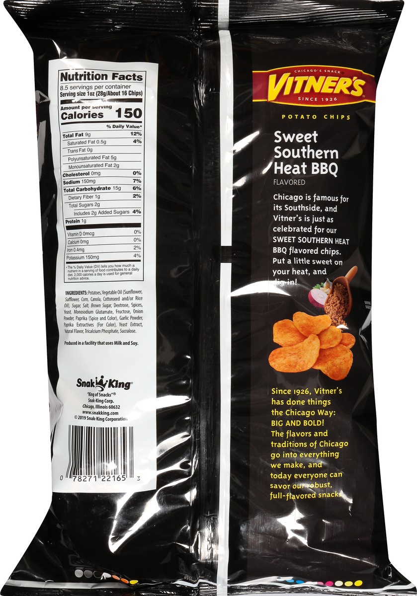 slide 8 of 13, Vitner's Sweet Southern Heat BBQ Flavored Potato Chips 8.5 oz, 8.5 oz