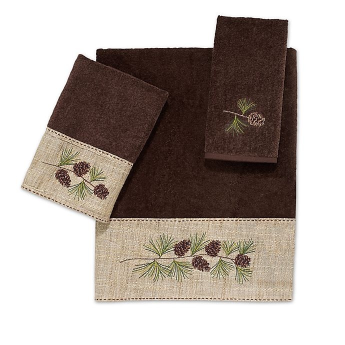 slide 1 of 1, Avanti Pine Branch Fingertip Towel - Mocha, 1 ct