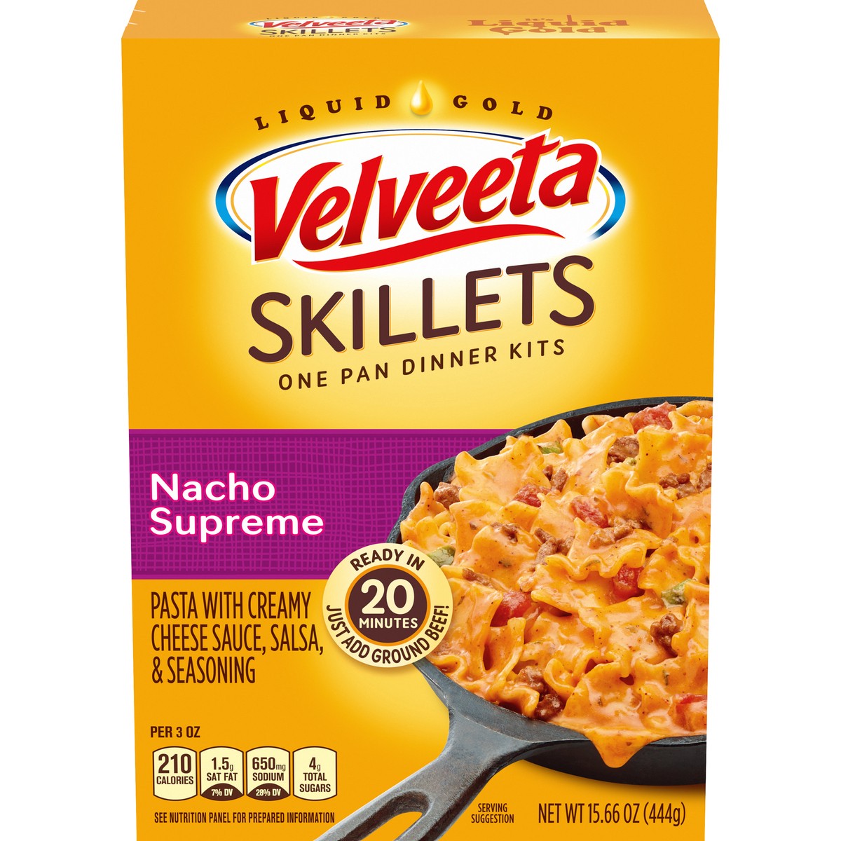 slide 1 of 9, Velveeta Skillets Nacho Supreme One Pan Dinner Kit, 15.66 oz Box, 15.66 oz