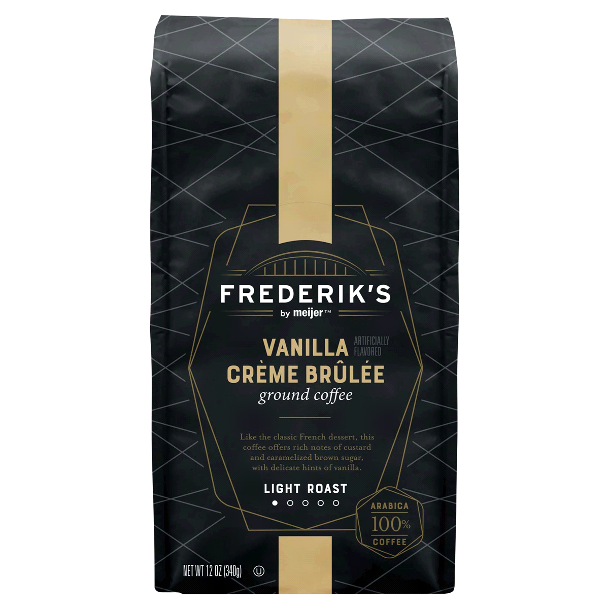 slide 1 of 17, Frederik’s by Meijer Vanilla Crème Brulée Ground Coffee, 12 oz, 12 oz