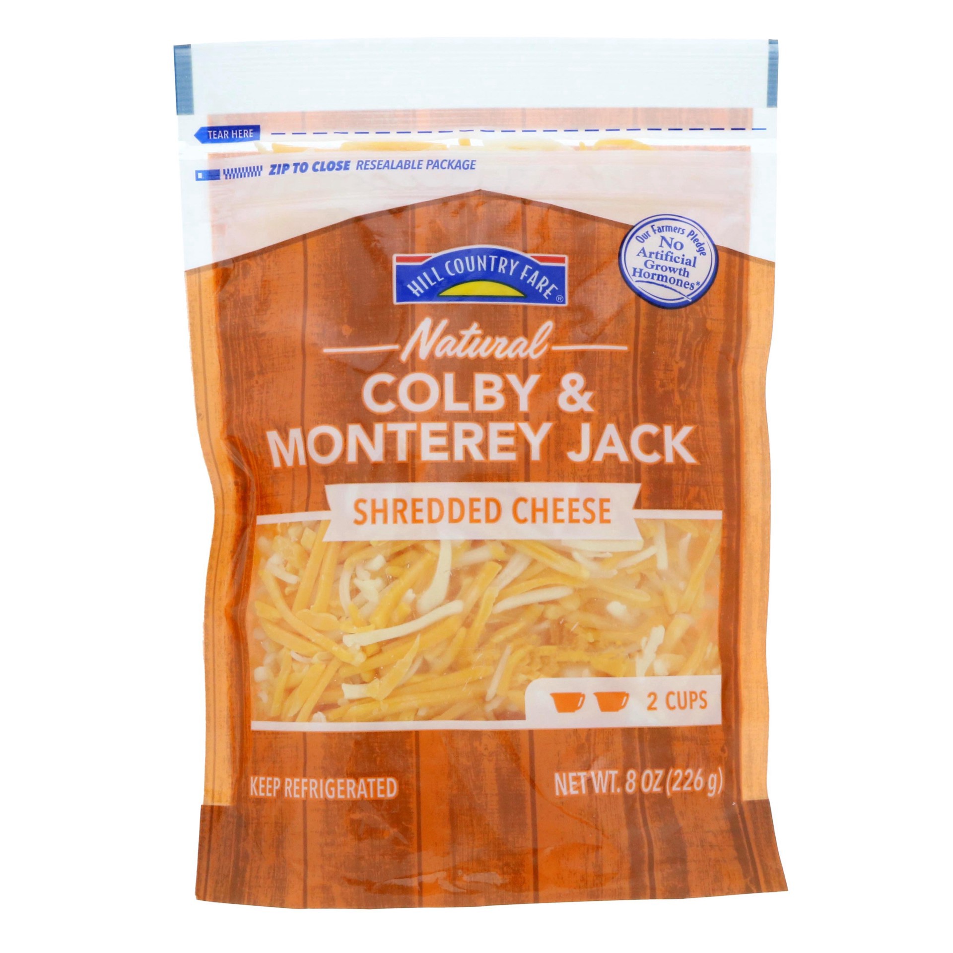 slide 1 of 1, Hill Country Fare Shredded Colby Jack Cheese, 8 oz