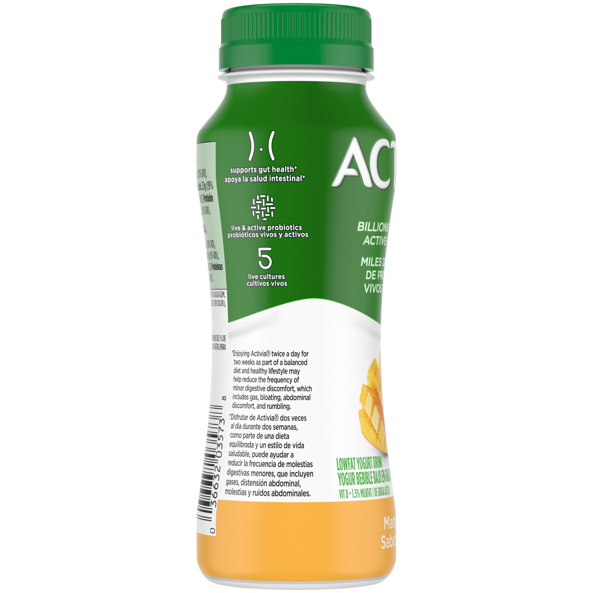 slide 3 of 7, Activia Probiotic Mango Dairy Drink, 7 fl oz