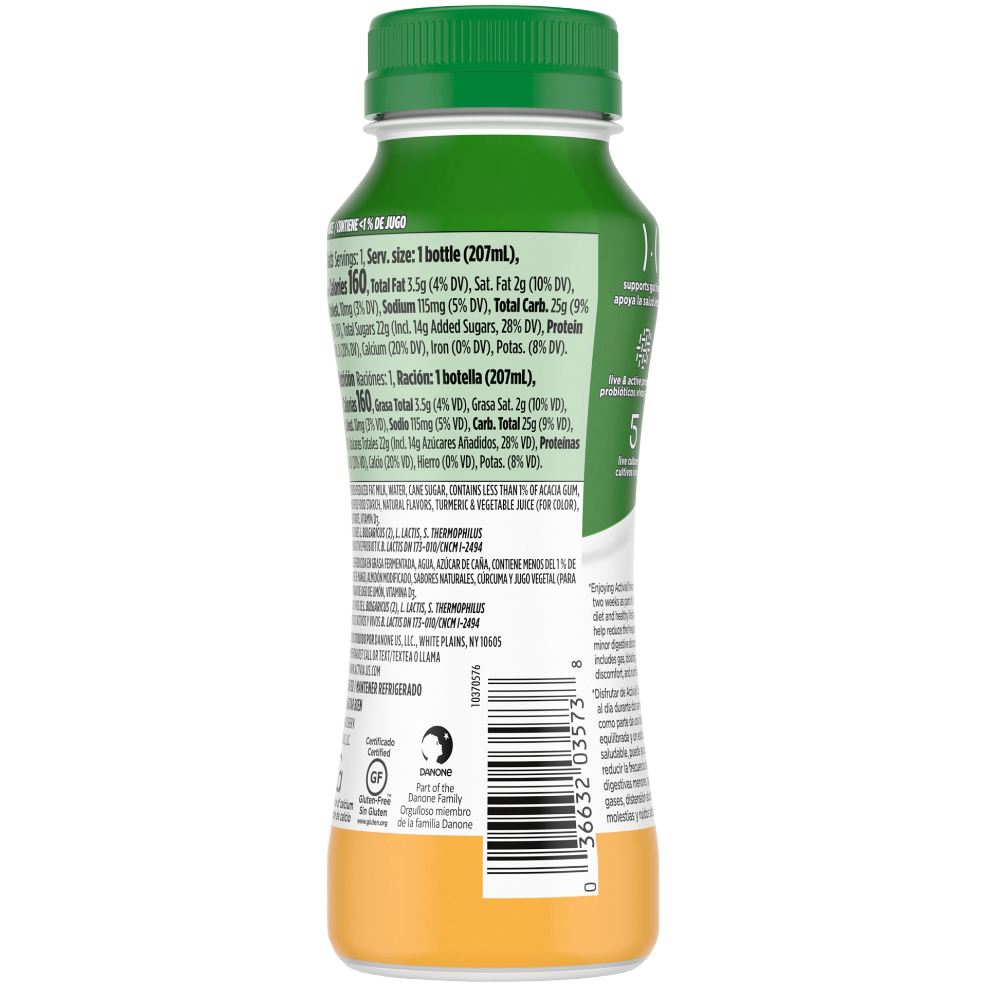 slide 4 of 7, Activia Probiotic Mango Dairy Drink, 7 fl oz