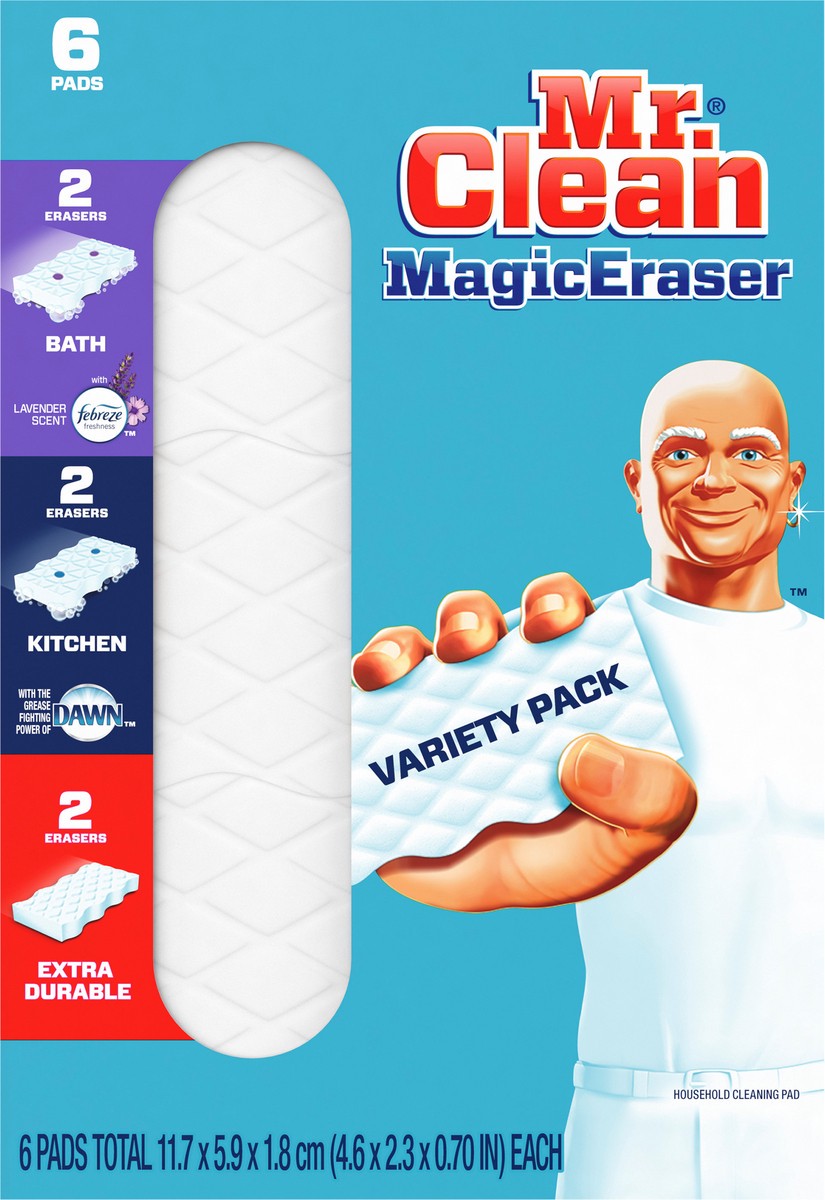 slide 4 of 11, Mr. Clean Magic Eraser Variety Pack Assortment Cleaning Pads, 6 count, 6 ct