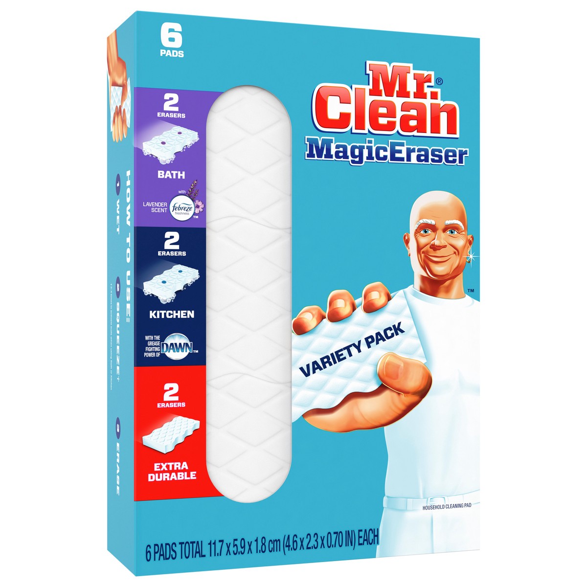 slide 9 of 11, Mr. Clean Magic Eraser Variety Pack Assortment Cleaning Pads, 6 count, 6 ct