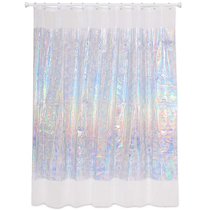 slide 2 of 2, Allure Laser Spiral Iridescent Shower Curtain, 1 ct