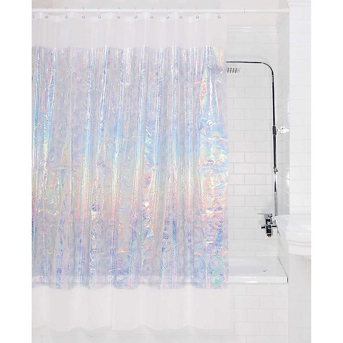 slide 1 of 2, Allure Laser Spiral Iridescent Shower Curtain, 1 ct