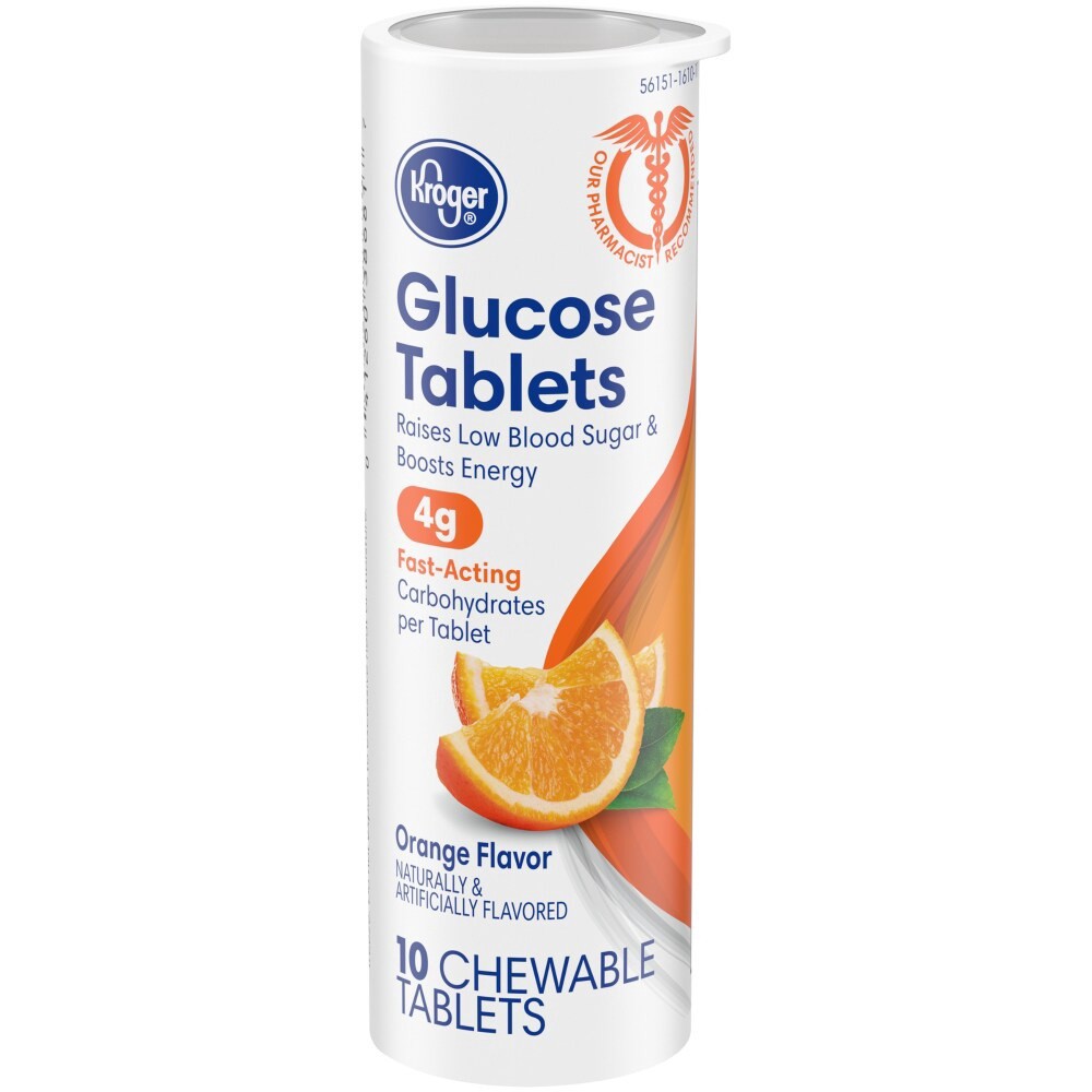 slide 2 of 3, Kroger Oranger Chewable Glucose Tablets, 10 ct