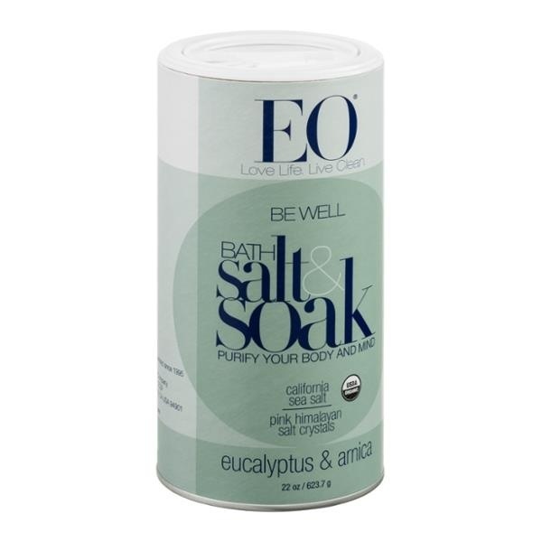 slide 1 of 1, EO Be Well Eucalyptus & Arnica Bath Salts, 22 oz