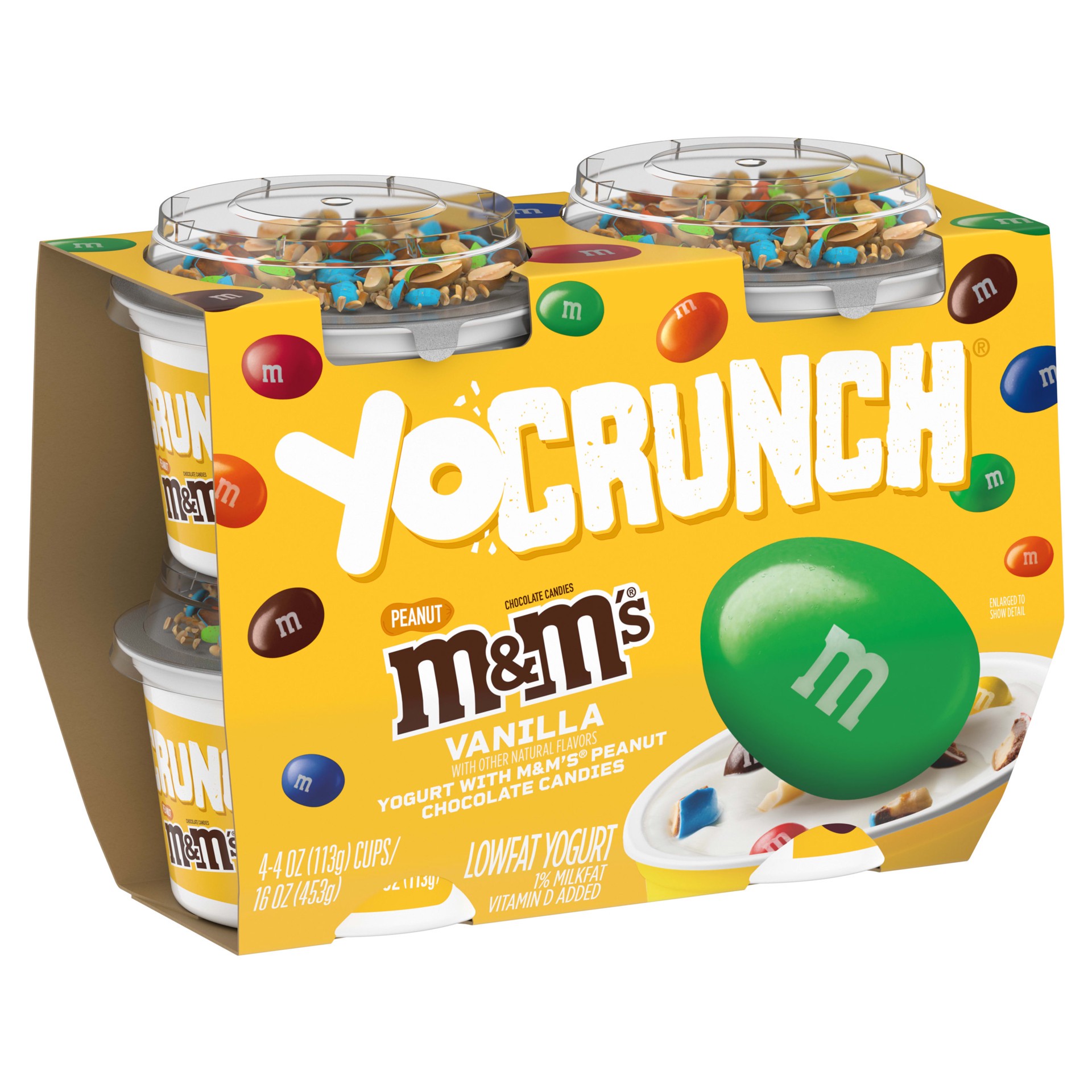 slide 4 of 5, YoCrunch Low Fat Vanilla Kids' Yogurt with Peanut M&M's - 4ct/4oz Cups, 4 oz