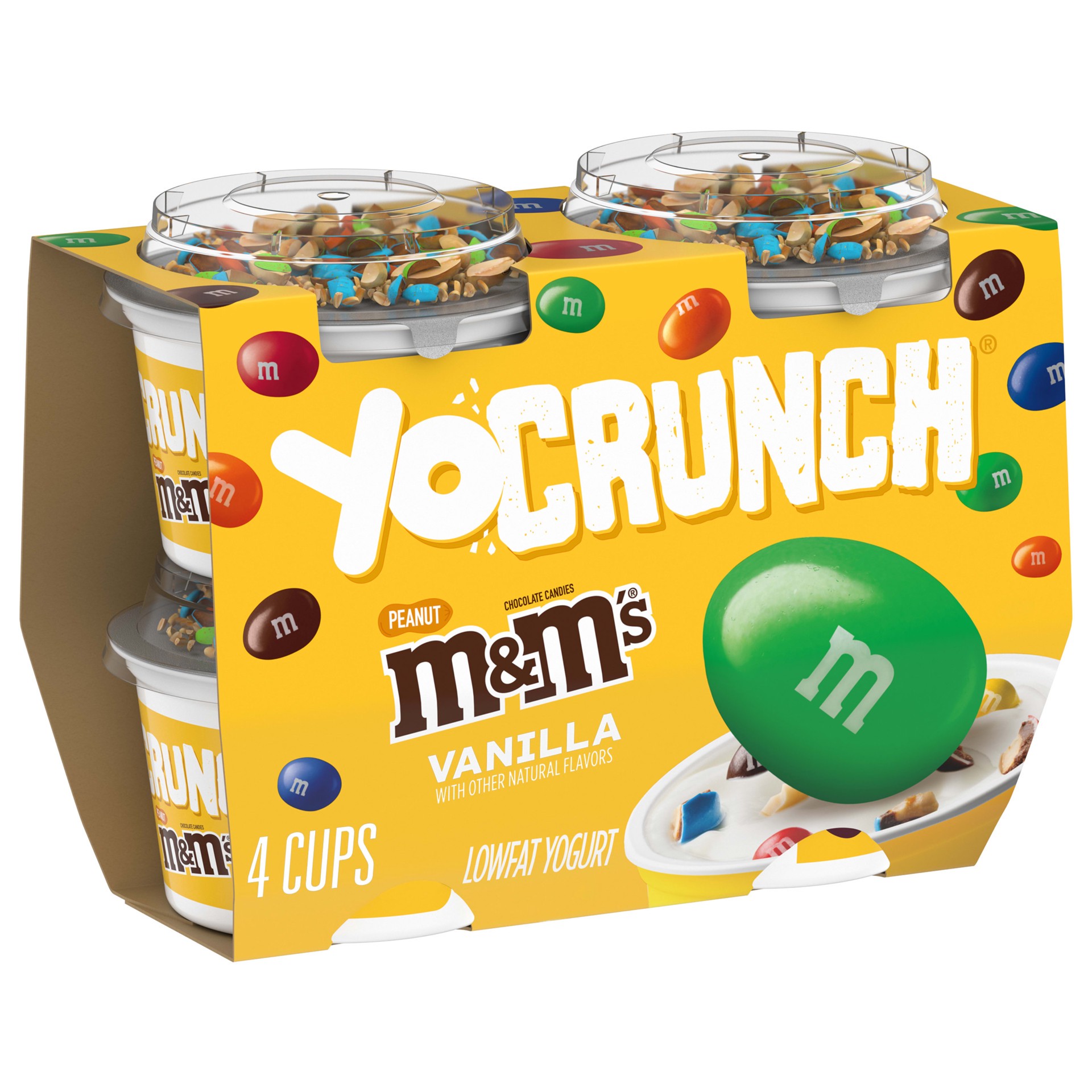 slide 1 of 5, YoCrunch Low Fat Vanilla Yogurt with Peanut M&M''s, 4 oz., 4 Pack, 4 fl oz