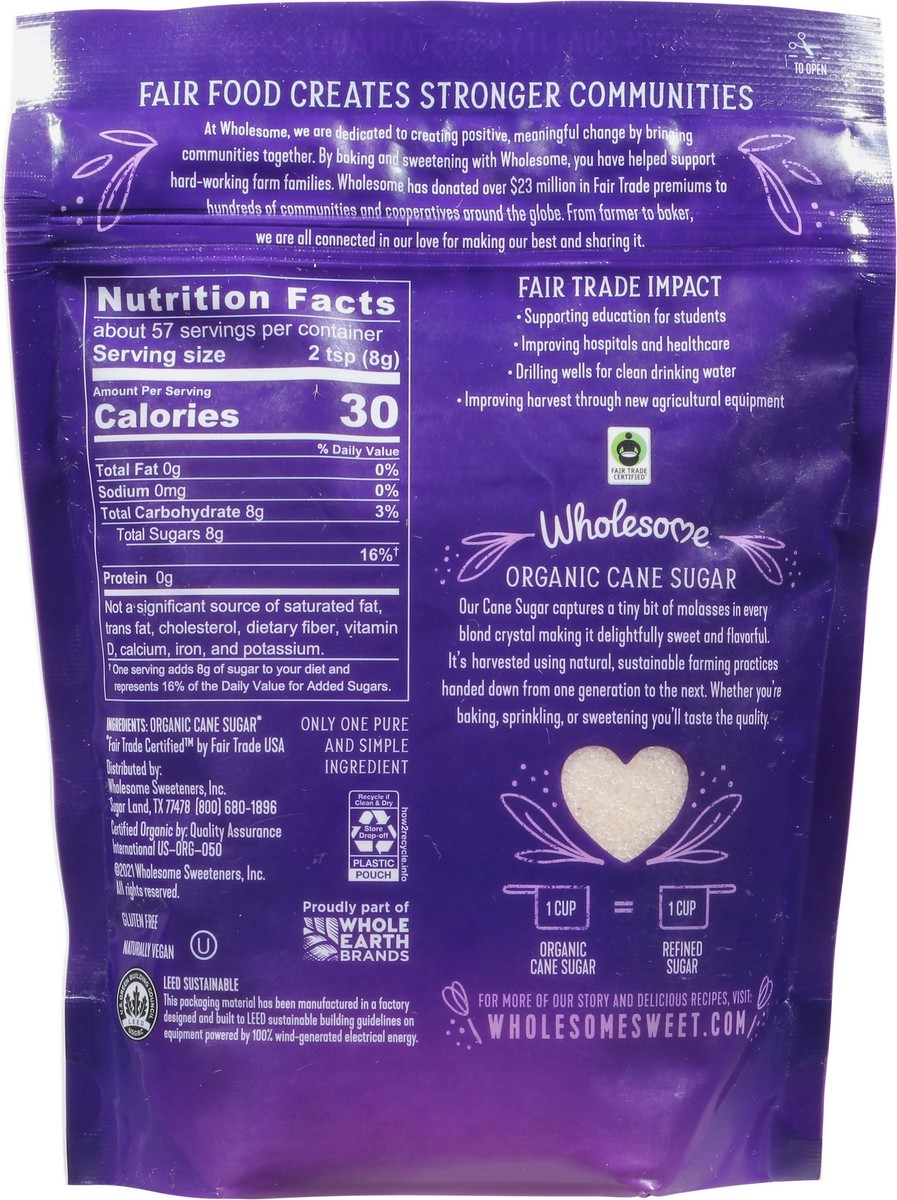 slide 9 of 14, Wholesome Organic Cane Sugar 16 oz, 16 oz
