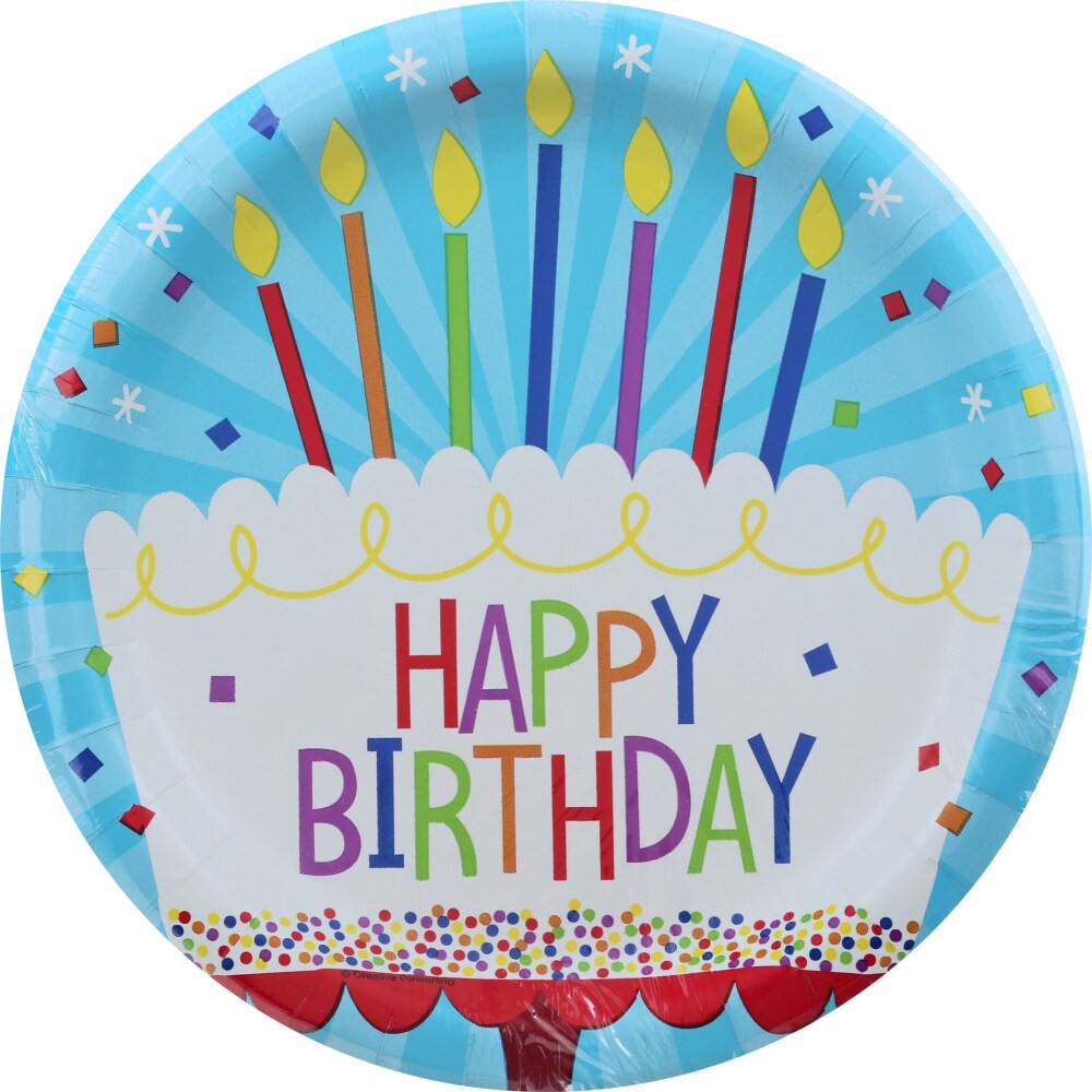 slide 1 of 6, Creative Converting Birthday Cake Disposable Dinner Plates, 8 ct