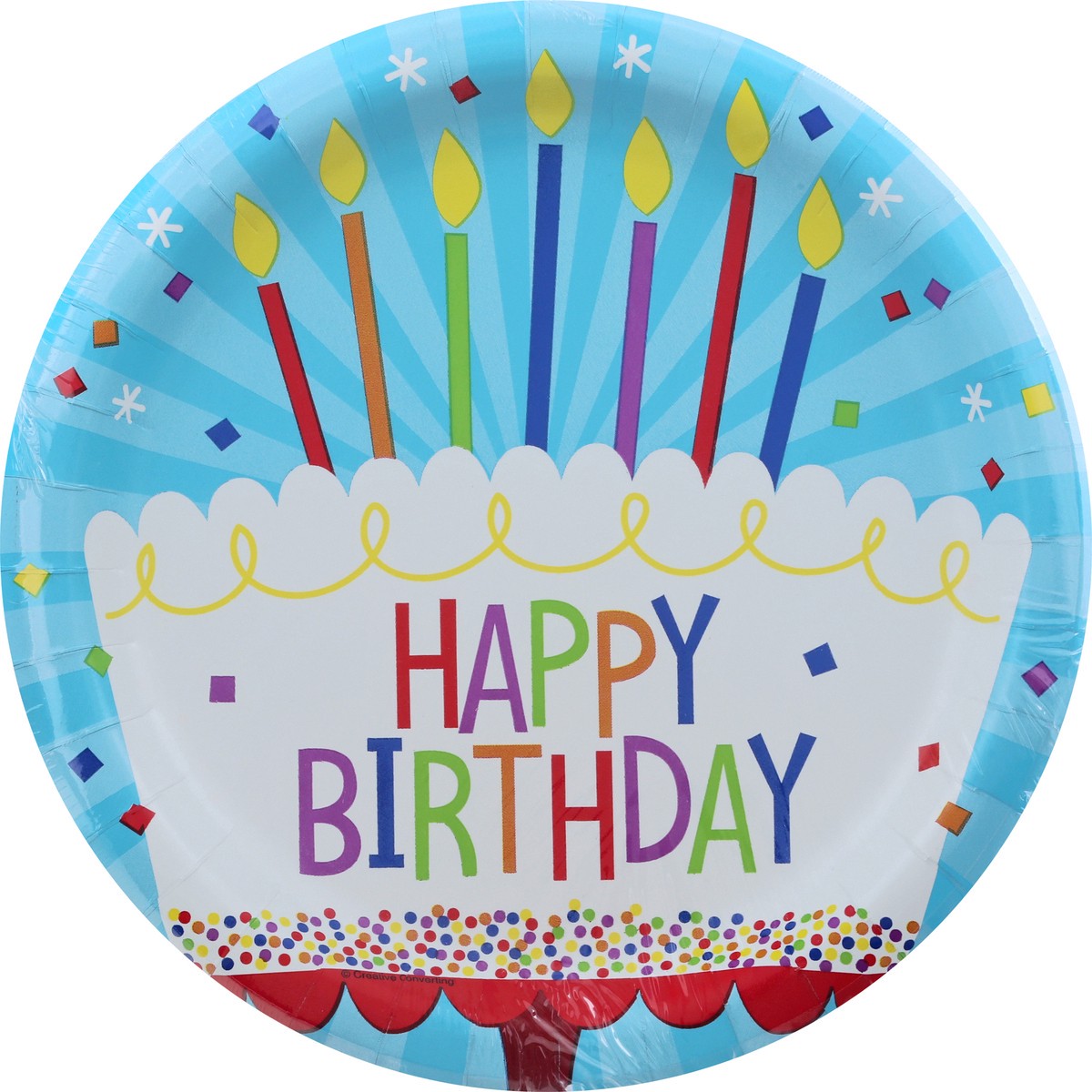 slide 5 of 6, Creative Converting Birthday Cake Disposable Dinner Plates, 8 ct