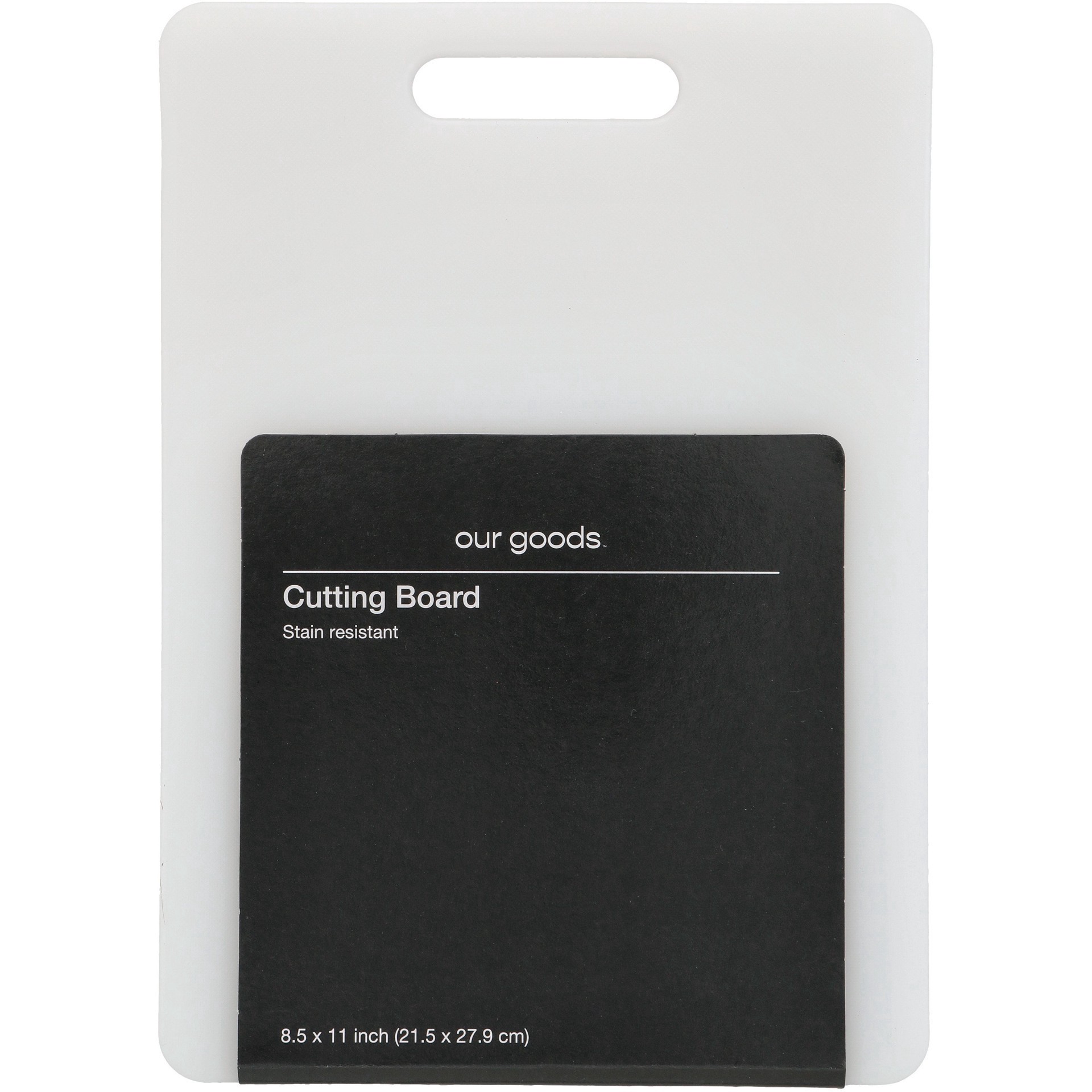 slide 1 of 1, our goods Cutting Board, 8.5 in x 11 in