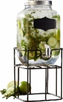 slide 1 of 1, Dash of That Beverage Dispenser with Chalkboard and Metal Stand - Clear/Black, 1 ct