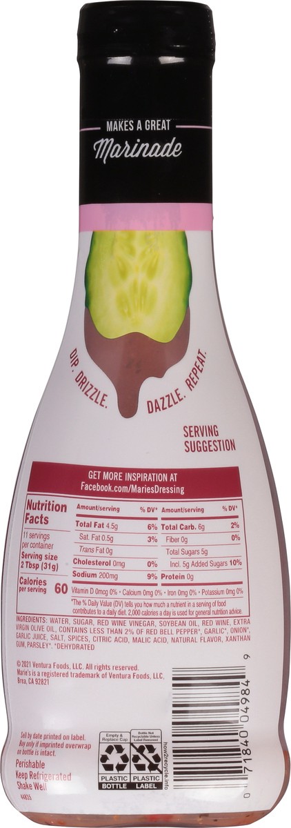 slide 8 of 9, Marie's Red Wine Vinaigrette 11.5 fl oz, 11.5 fl oz