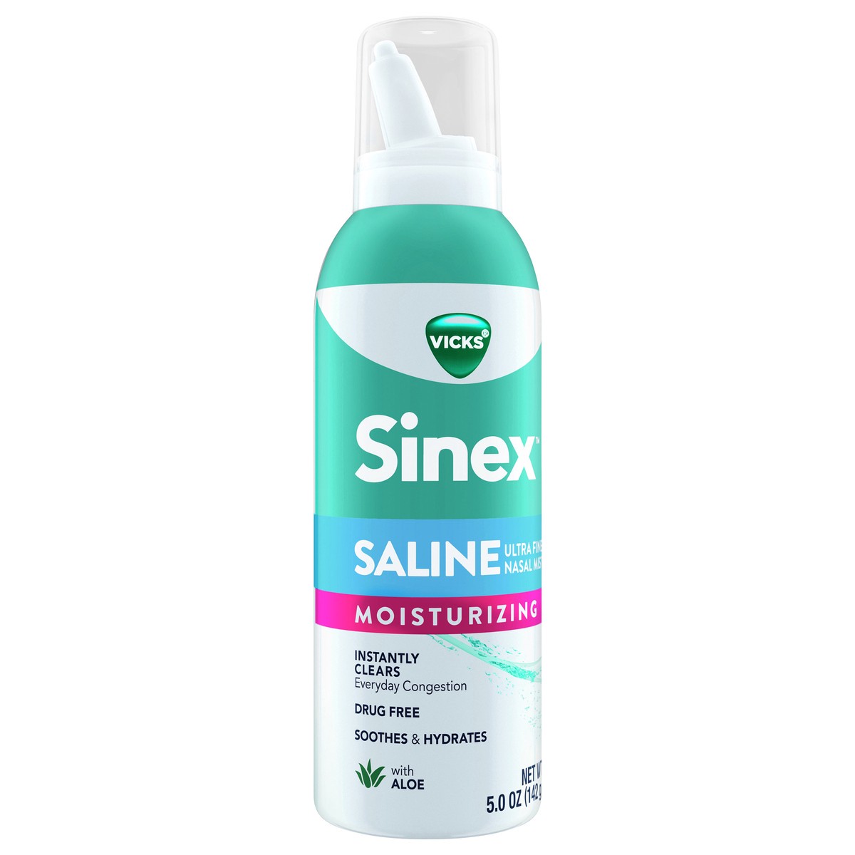 slide 5 of 5, Vicks Sinex Pure Saline Spray Aloe, 5 oz