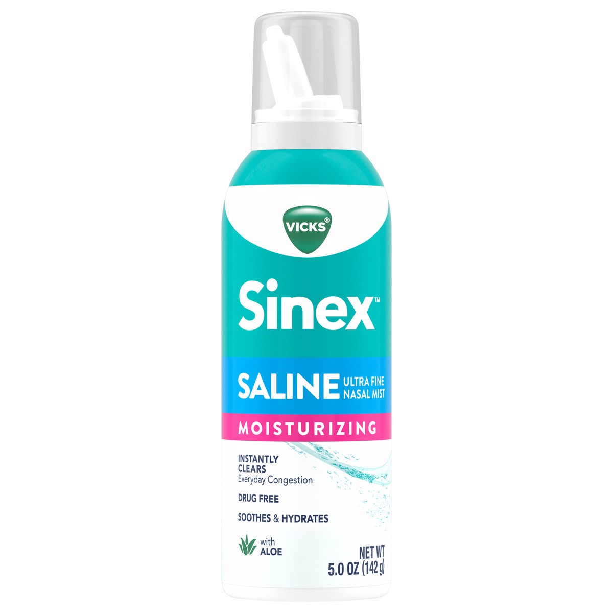 slide 1 of 5, Vicks Sinex Pure Saline Spray Aloe, 5 oz