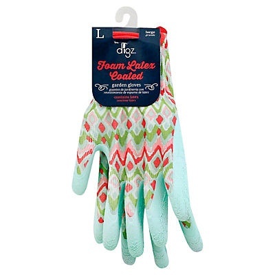 slide 1 of 1, Digz Women's Foam Latex Coated Stretch Knit Gardening Gloves - LG, 1 pair