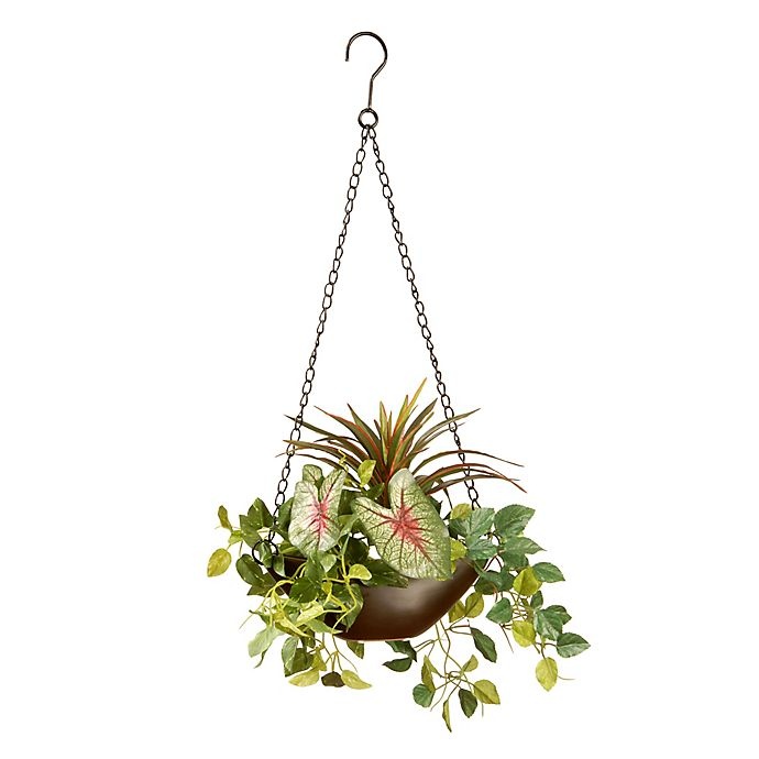 slide 1 of 1, National Tree Company Assorted Greens Artificial Hanging Basket - Green, 9 in