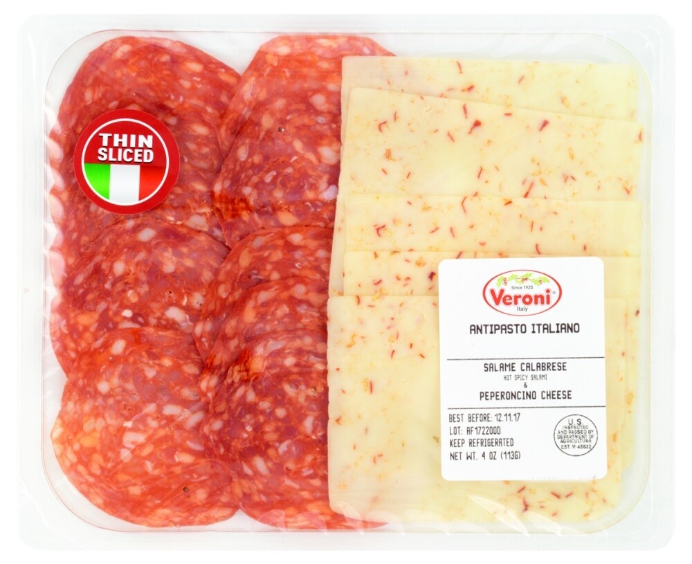 slide 1 of 1, Veroni Antipasto Italiano Salame Milano, Salame Calabrese, Salame Toscano, 4 oz