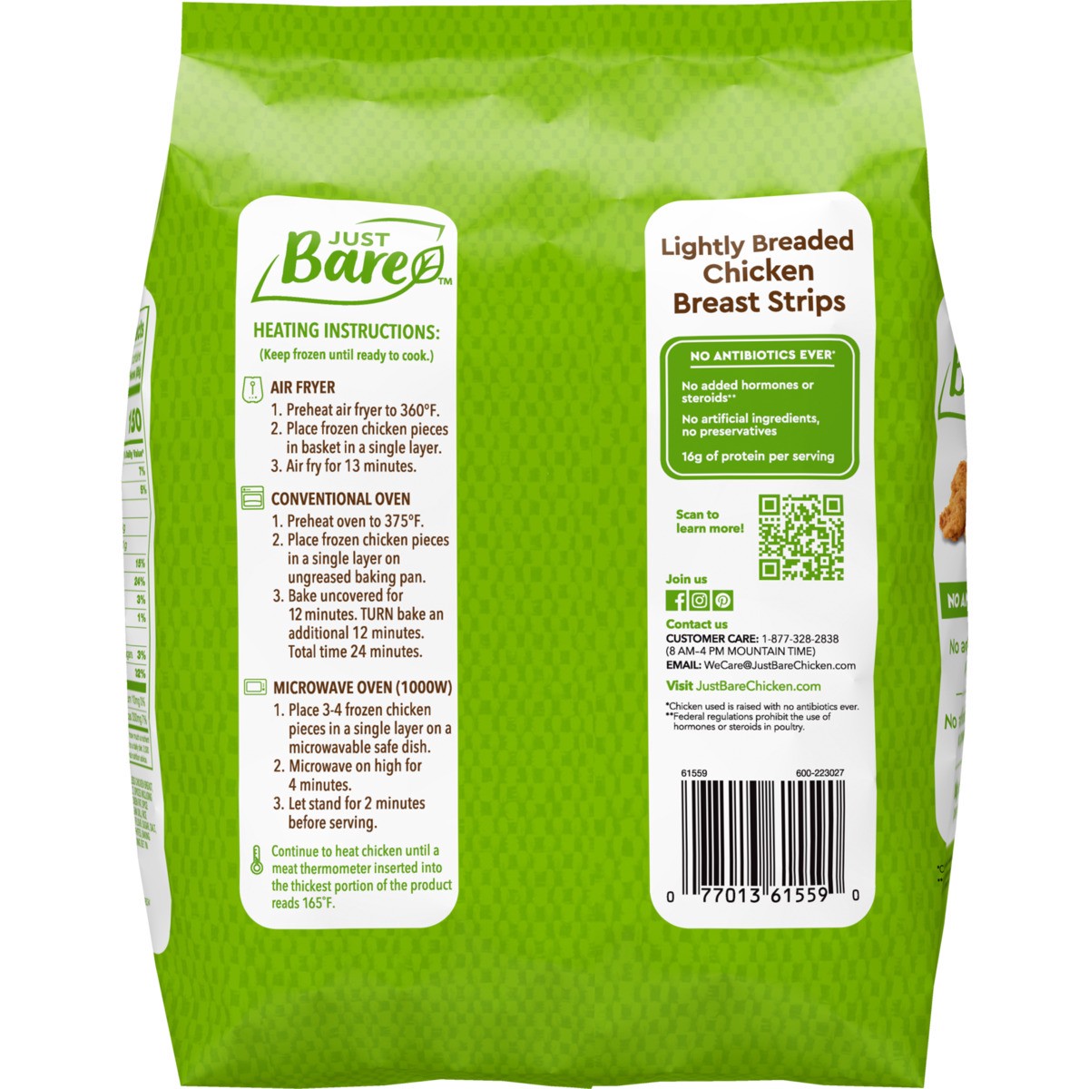 slide 9 of 9, Just BARE Lightly Breaded Chicken Breast Strips, 1.5 lb