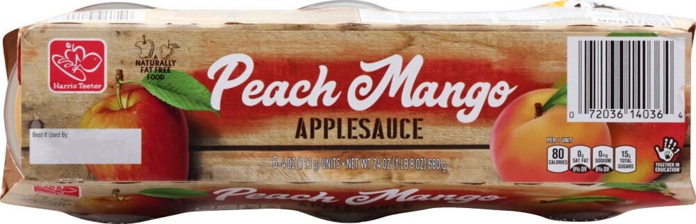 slide 2 of 3, Harris Teeter™ Peach Mango Applesauce, 6 ct; 4 oz