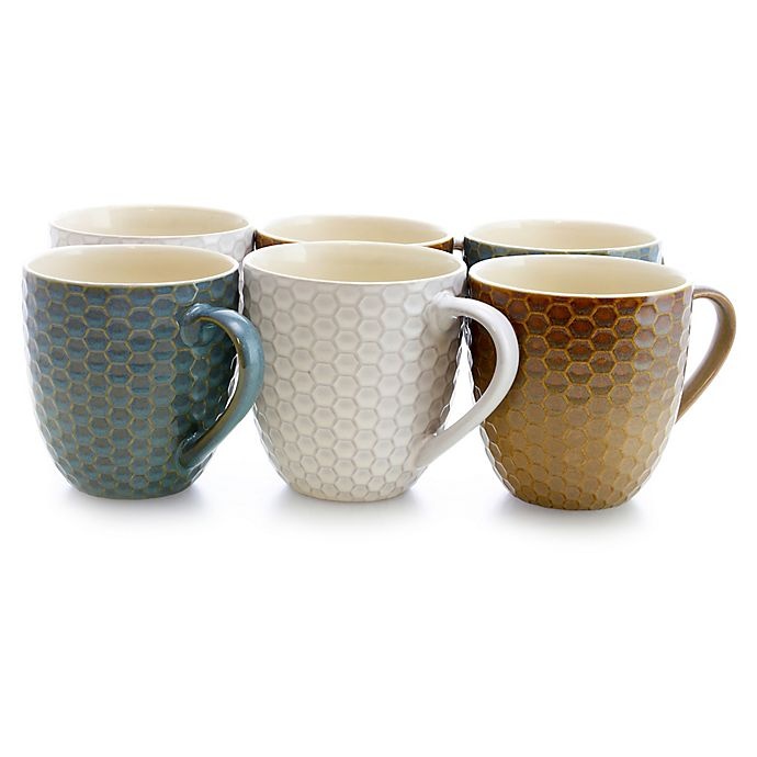 slide 1 of 7, Elama Drips Bee Coffee Mugs, 6 ct