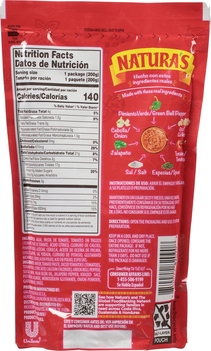 slide 14 of 14, Natura's Ranchera Style Pasta Sauce with Vegetables 7.1 oz, 7.1 oz