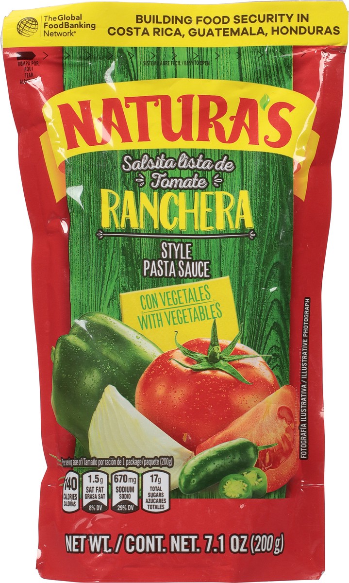 slide 12 of 14, Natura's Ranchera Style Pasta Sauce with Vegetables 7.1 oz, 7.1 oz