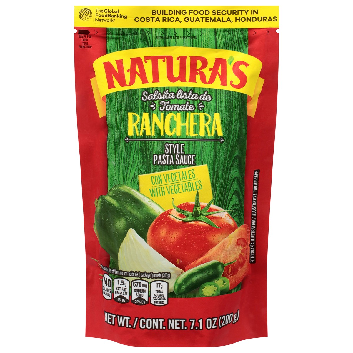 slide 4 of 14, Natura's Ranchera Style Pasta Sauce with Vegetables 7.1 oz, 7.1 oz