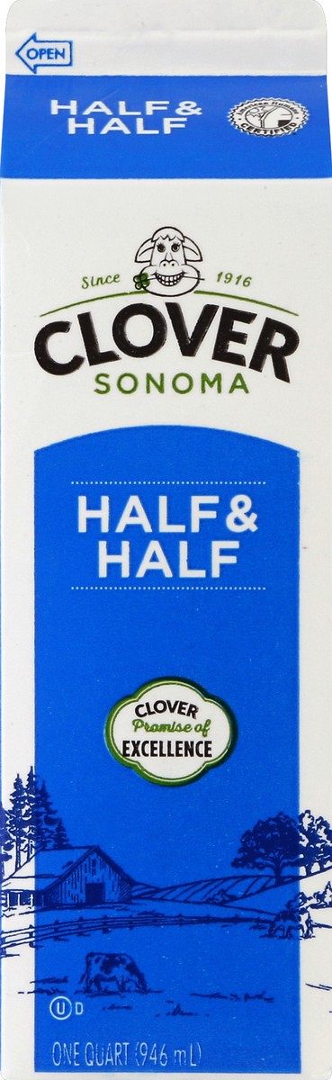 slide 4 of 4, Clover Sonoma Half & Half 1 qt, 1 qt