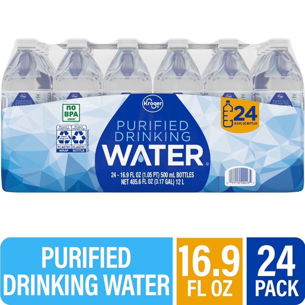 slide 2 of 4, Kroger Purified Bottled Water, 24 ct; 16.9 fl oz