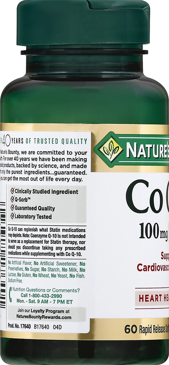 slide 2 of 9, NATURES BOUNTY Coq10 100Mg+ L-Carnitine Rapidrls Softgels, 100 mg