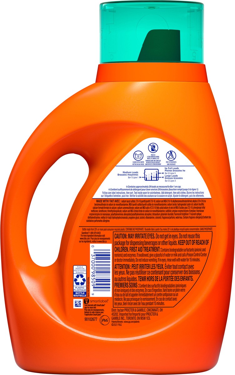 slide 2 of 3, Tide Plus Febreze Freshness Botanical Rain HE Turbo Clean Liquid Laundry Detergent, 46 fl oz, 29 loads, 46 fl oz