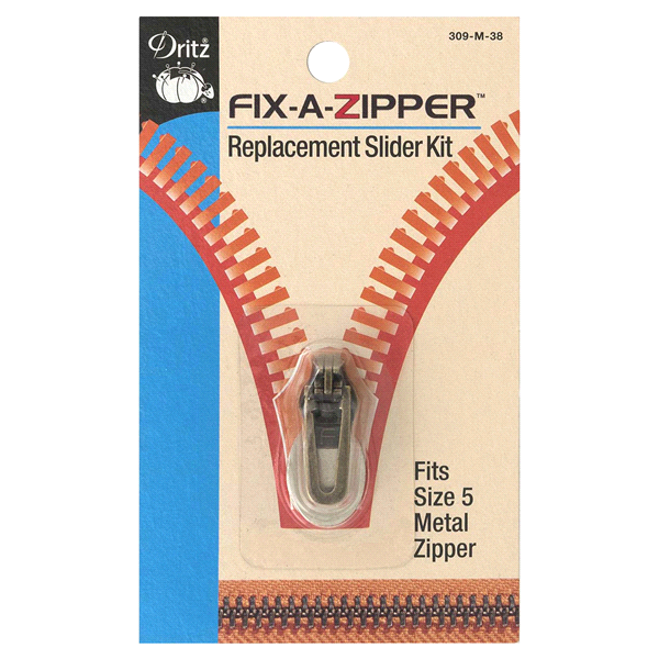 slide 1 of 1, Dritz Fix-A-Zipper - Antique Brass, For Size 5 Metal Zipper, 1 ct