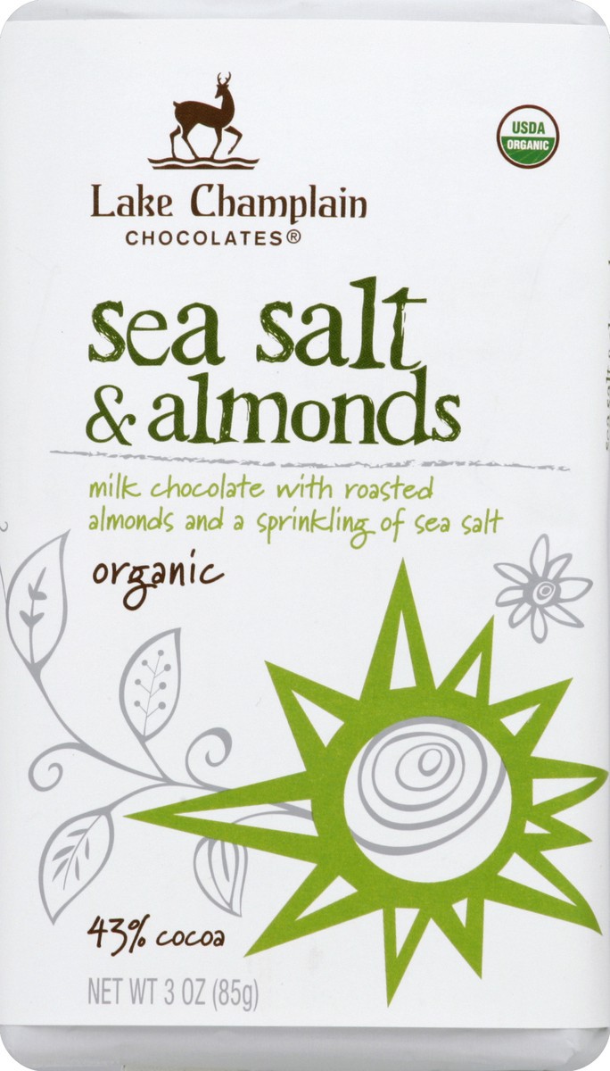 slide 5 of 5, Lake Champlain Chocolates Lake Champlain Org Milk Sea Salt & Almond Bar - 3 Oz, 3 oz