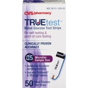 slide 1 of 1, CVS Pharmacy Truetest Blood Glucose Test Strips, 50 ct