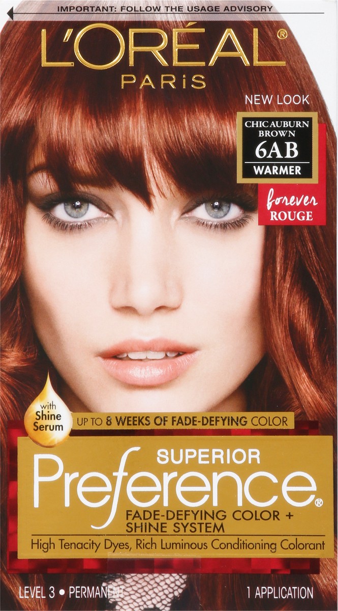 slide 4 of 9, L'Oréal Fade-Defying Color + Shine System 6ab Chic Auburn Brown, 1 ct