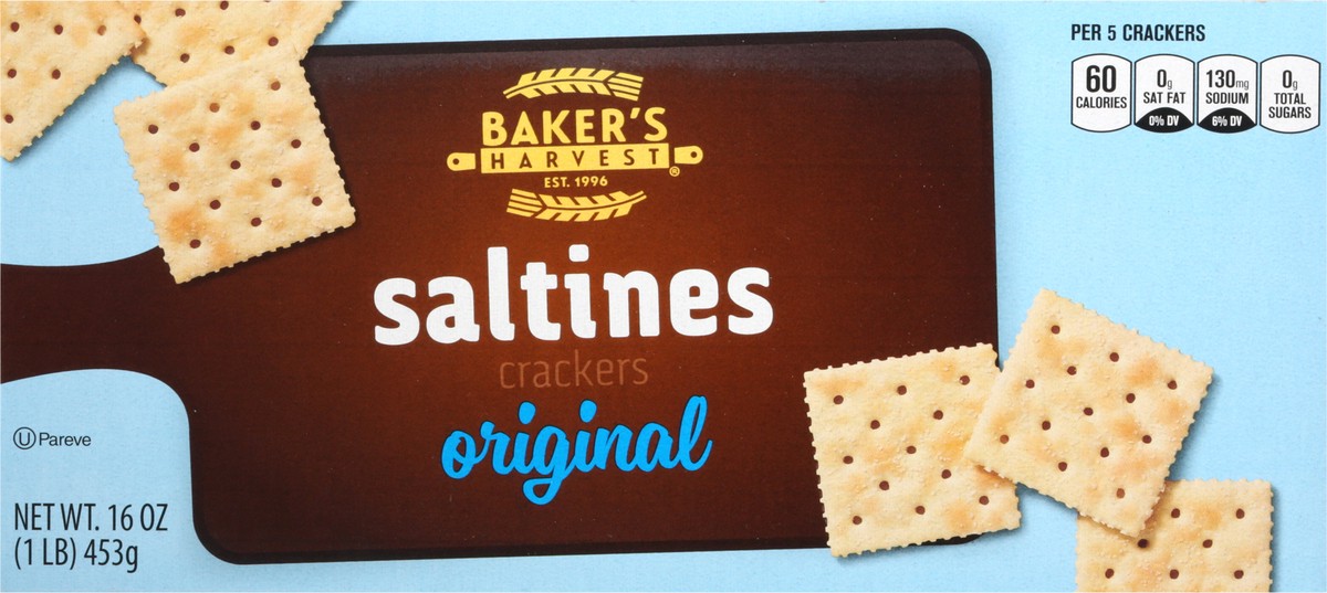 slide 1 of 14, Baker's Harvest Original Saltines Crackers 16 oz, 16 oz