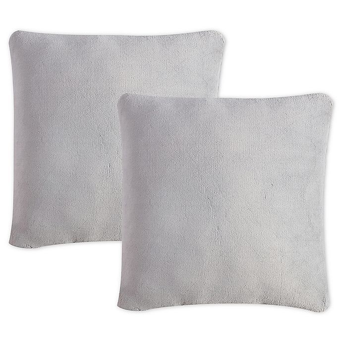 slide 1 of 1, Morgan Home Purely Soft Solid Square Throw Pillows - Grey, 2 ct