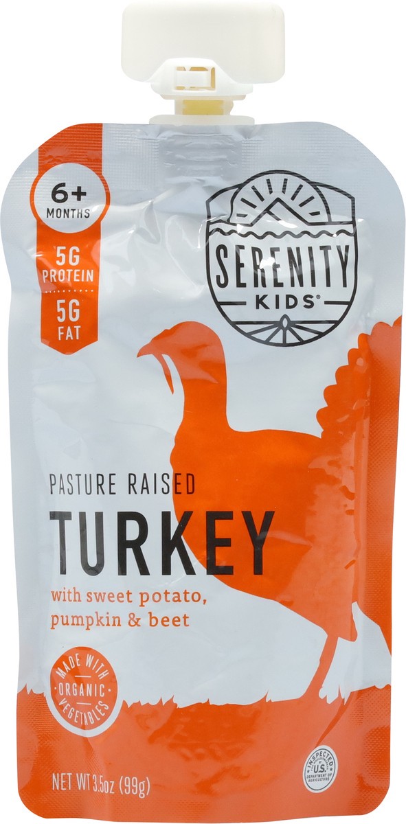 slide 6 of 9, Serenity Kids Free Range Turkey with Organic Sweet Potato, Pumpkin, & Beet Pouch, 3.5oz, 3.5 oz