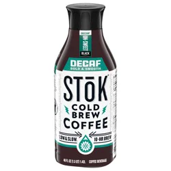 STōK Decaf Bold & Smooth Unsweetened Cold Brew Coffee, Ready to Drink Bottled Coffee, 48 fl oz