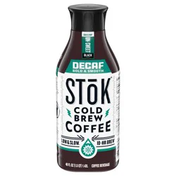 STōK Decaf Bold & Smooth Unsweetened Cold Brew Coffee, Ready to Drink Bottled Coffee, 48 fl oz
