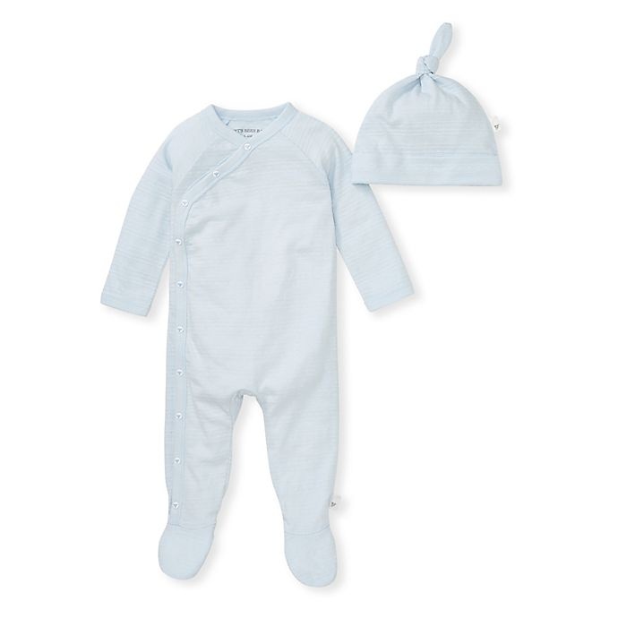 slide 1 of 2, Burt's Bees Baby Dotted Jacquard Stripe Jumpsuit & Knot Top Hat Set, 1 ct