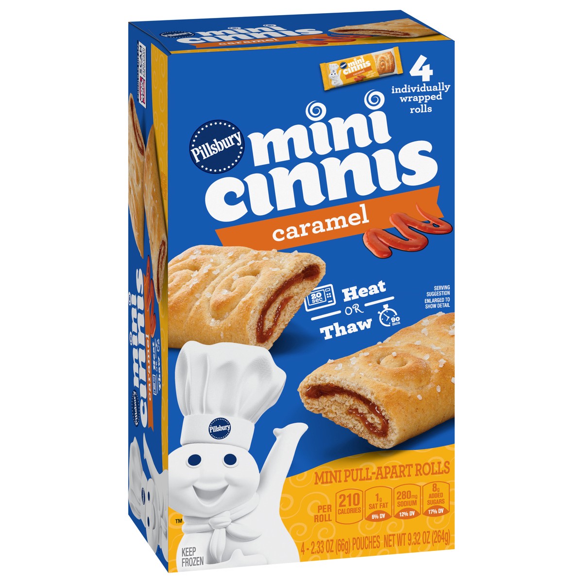 slide 12 of 13, Pillsbury Mini Cinnis, Pull-Apart Caramel Rolls, 4 Rolls, 9.32 oz, 4 ct