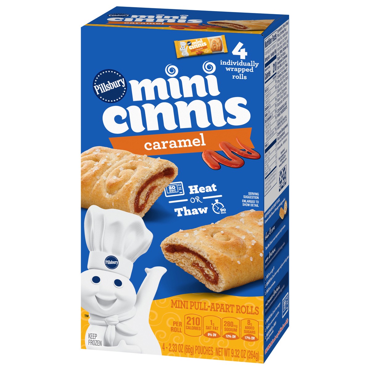 slide 6 of 13, Pillsbury Mini Cinnis, Pull-Apart Caramel Rolls, 4 Rolls, 9.32 oz, 4 ct