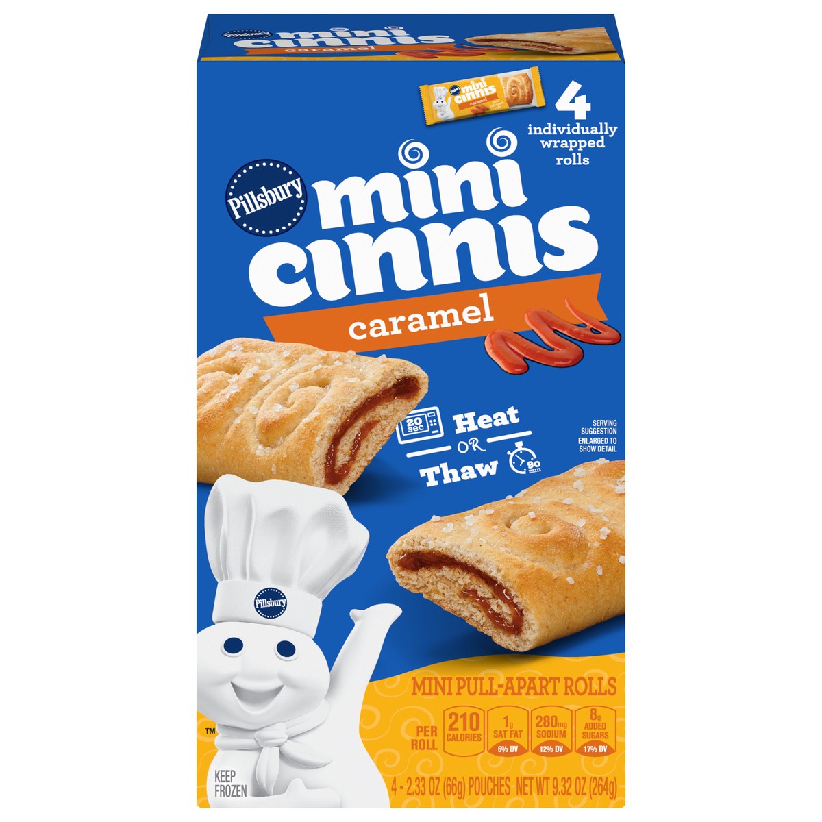 slide 13 of 13, Pillsbury Mini Cinnis, Pull-Apart Caramel Rolls, 4 Rolls, 9.32 oz, 4 ct