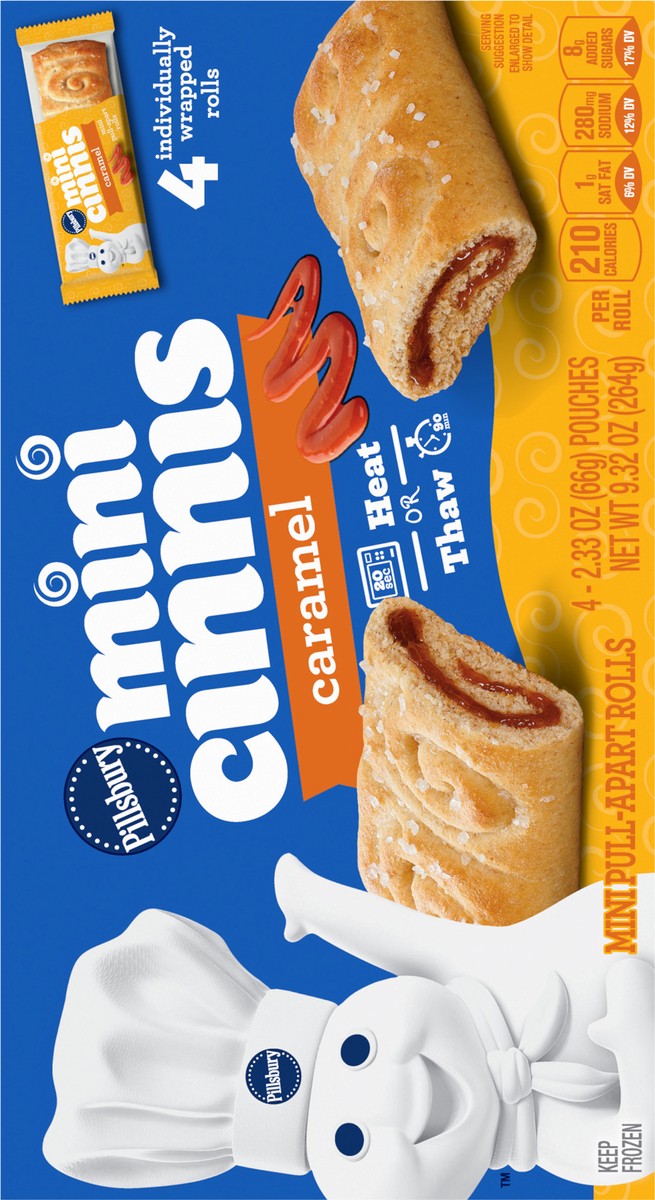 slide 8 of 13, Pillsbury Mini Cinnis, Pull-Apart Caramel Rolls, 4 Rolls, 9.32 oz, 4 ct